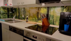 Küchenrückwand mit Wald Motiv