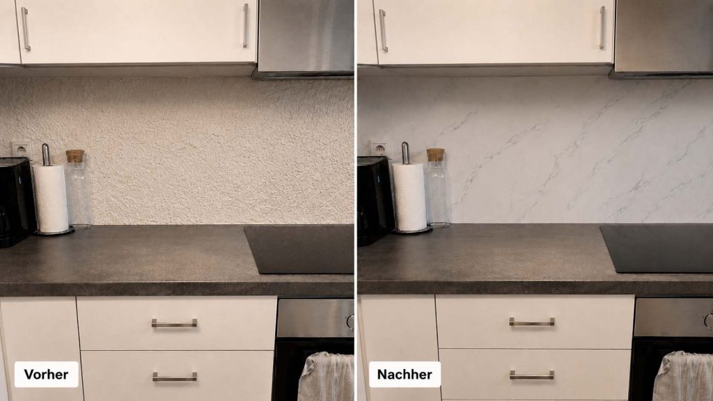 Klebefolie Küchenrückwand: sicherer Spritzschutz auf jedem Untergrund